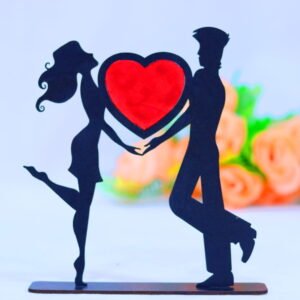 romantic love couple standing valentine day decor